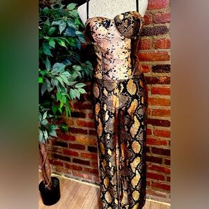 J Lux Label 2-piece snake print pants suit